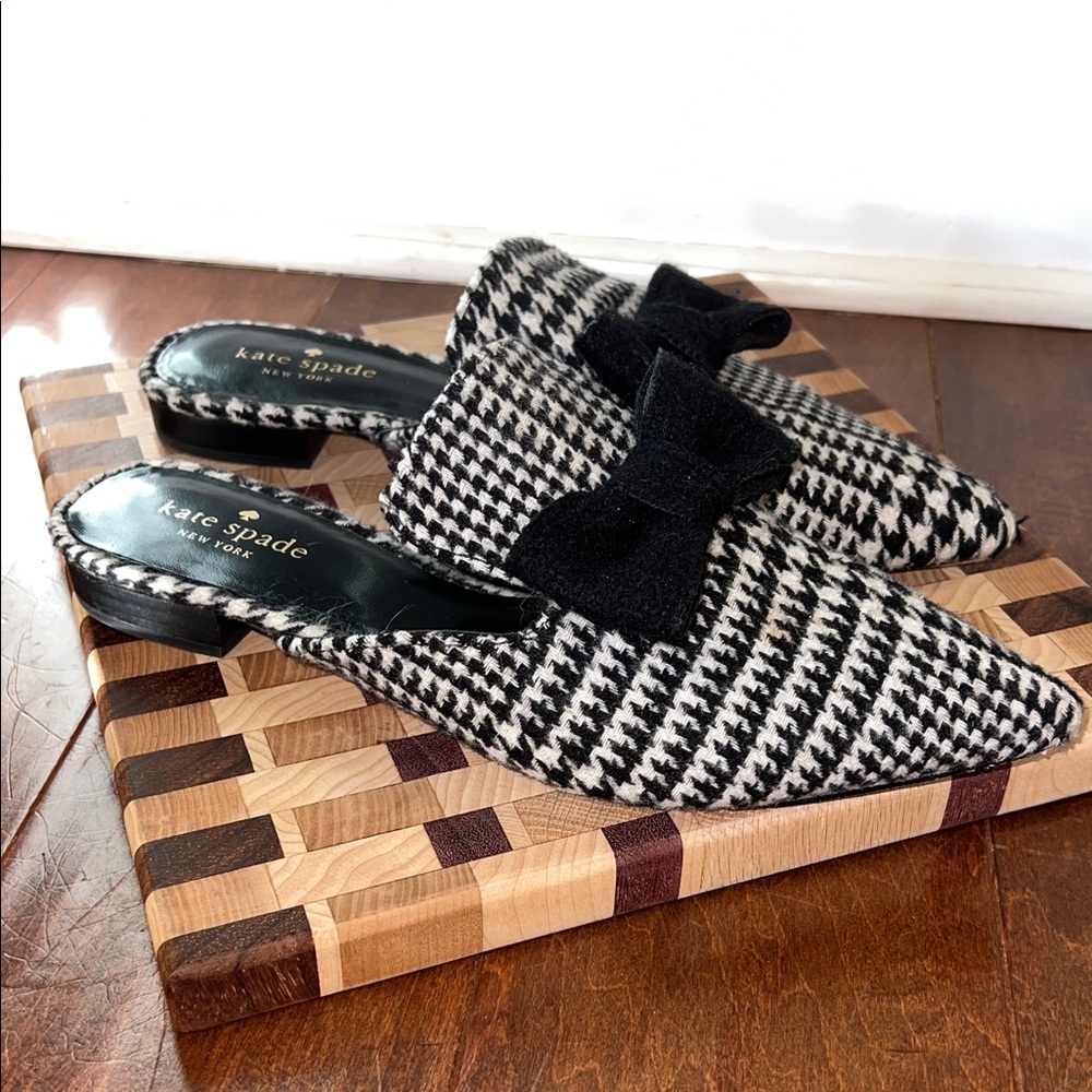 Kate Spade Black and White Karen Slippers Sz 8 1/2 - Picture 3 of 11